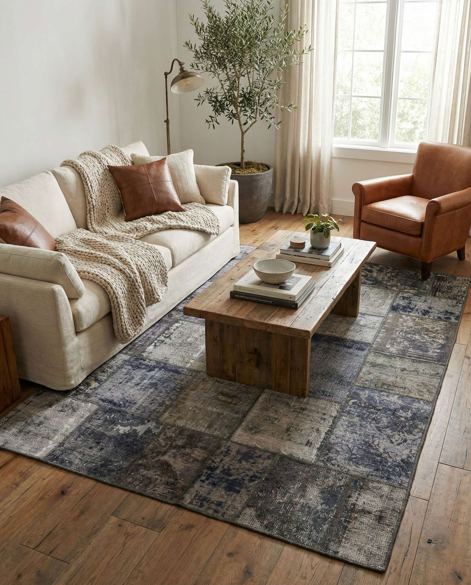 4' 8 x 6' 9 Hand Knotted Ultra Vintage Persian Wool Rug