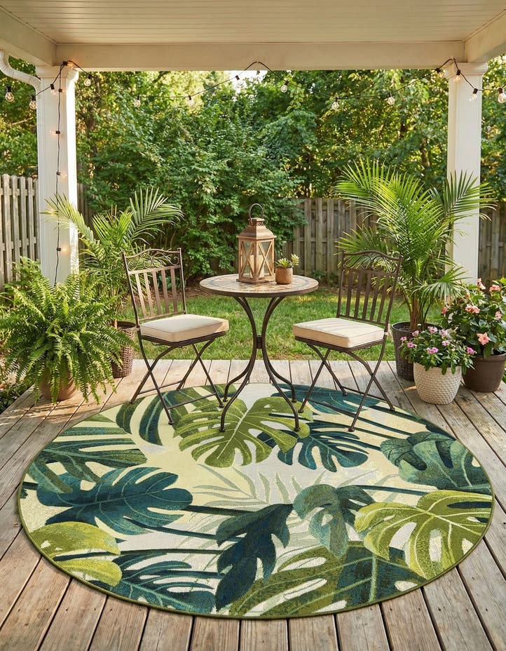 5' x 5' Easy-Clean Botanical Indoor / Outd...