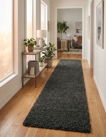 2' 7 x 19' 8 Solid Shag Runner Rug
