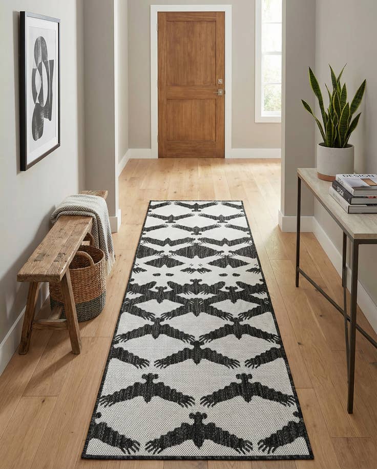 Detail image of 2' x 6' Easy-Clean Modern Indoor / Outdoor Runner Rug