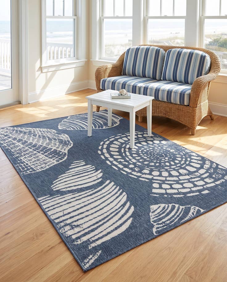 Detail image of 4' x 6' Easy-Clean Coastal Indoor / Outdoor Rug