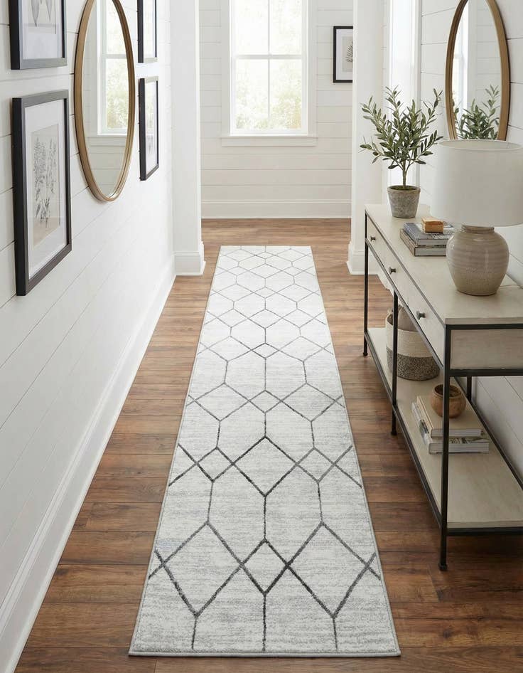 Detail image of  2' 7 x 16' 5 Lattice Trellis Runner Rug