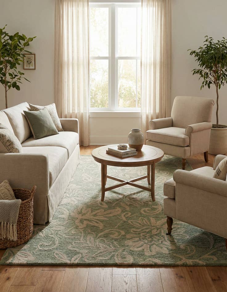 Detail image of 5' x 8' Agra Wool Rug