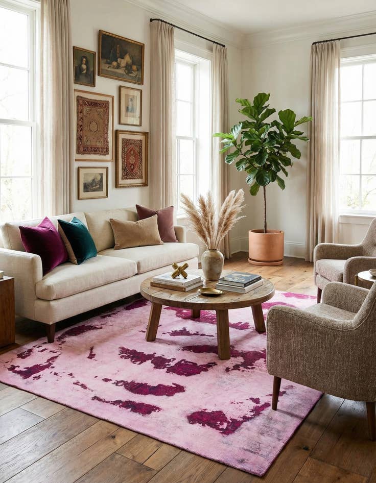 Detail image of 6' 3 x 8'  Hand Knotted Ultra Vintage Persian Wool Rug