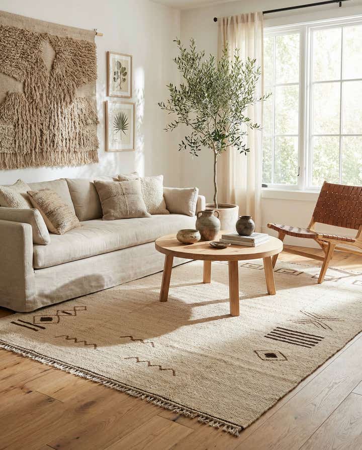 6' 6 x 9' 10 Hand Knotted Moroccan Wool Rug