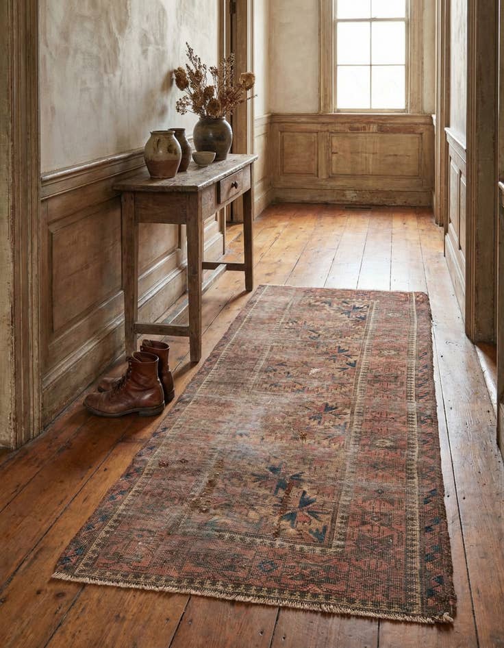 Detail image of 2' 8 x 5'  Hand Knotted Ultra Vintage Persian Wool Runner Rug