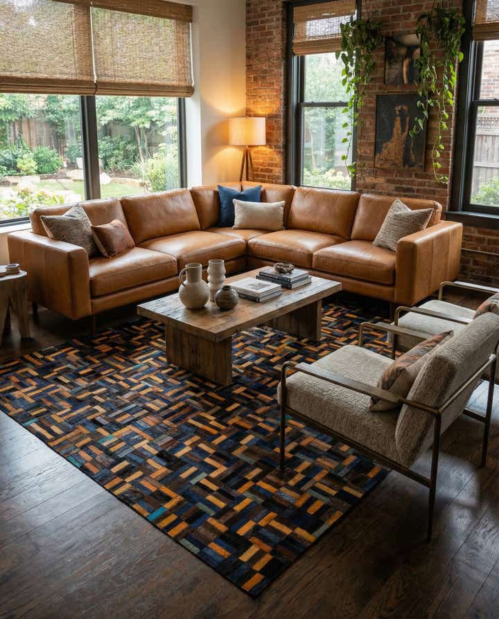 4' 11 x 7' 10 Cowhide - Patchwork Rug