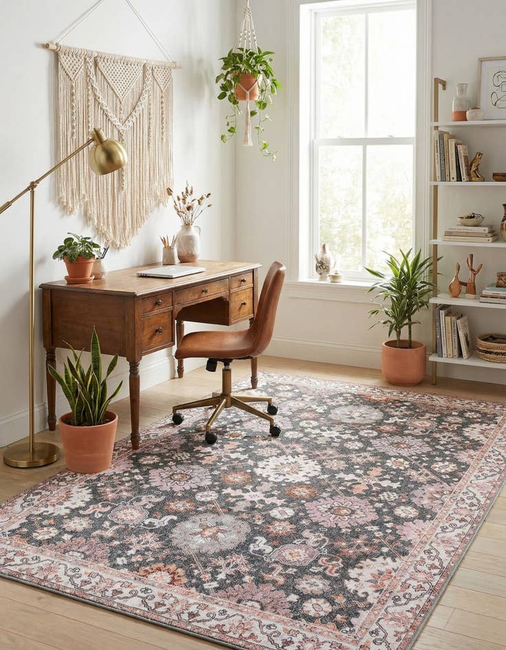 Detail image of 6' 1 x 9' Washable Timeless Rug