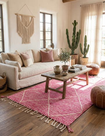 6' 4 x 10' 7 Hand Knotted Moroccan Wool Rug