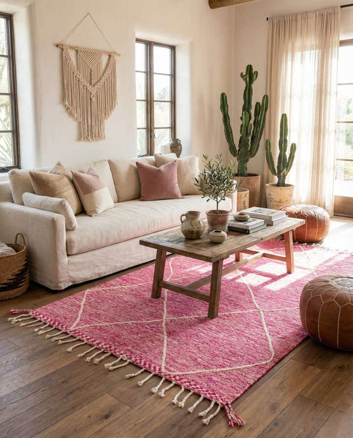 6' 4 x 10' 7 Hand Knotted Moroccan Wool Rug