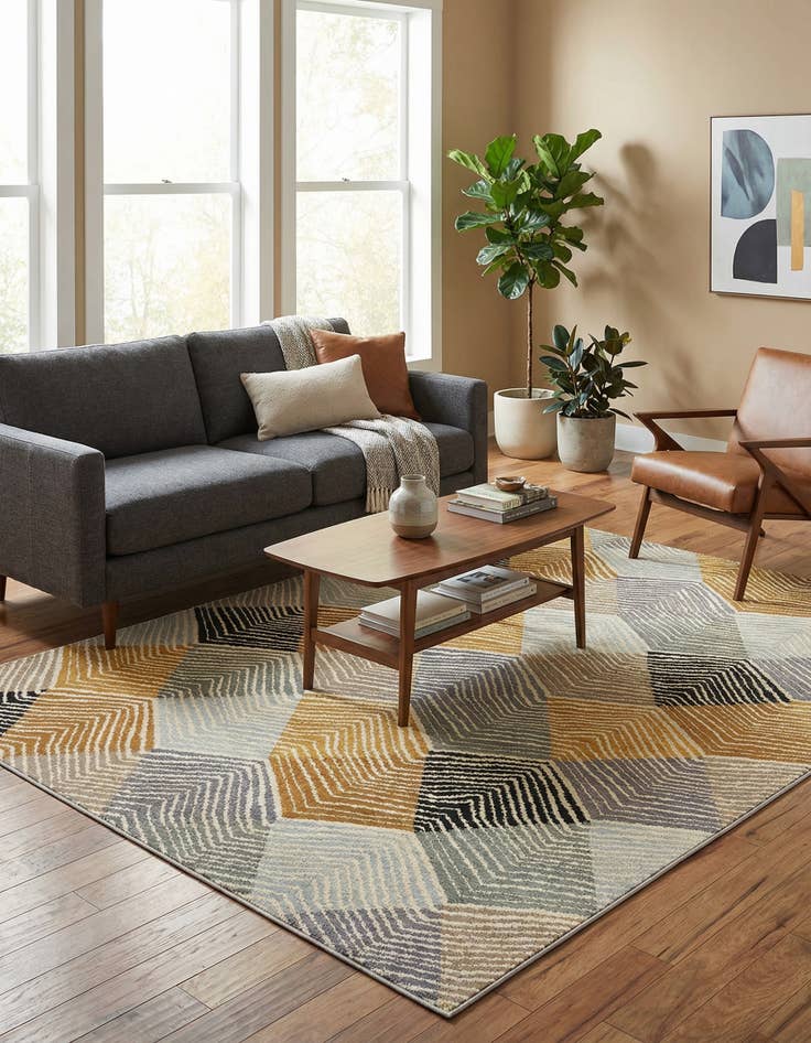 Detail image of 5' x 7' Easy-Clean Modern Indoor / Outdoor Rug