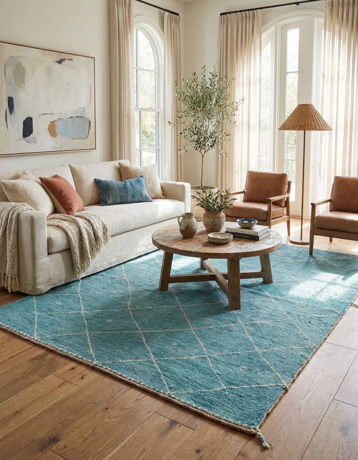 Detail image of 5' 2 x 7' 4  Hand Knotted Moroccan Wool Rug