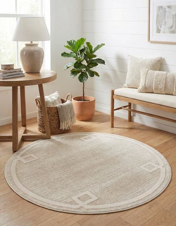 Jill Zarin Beige Uptown Lenox Hill Round Rug