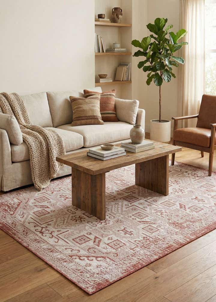 5' 3 x 8' Easy-Clean Aztec Indoor / Outdoor Rug