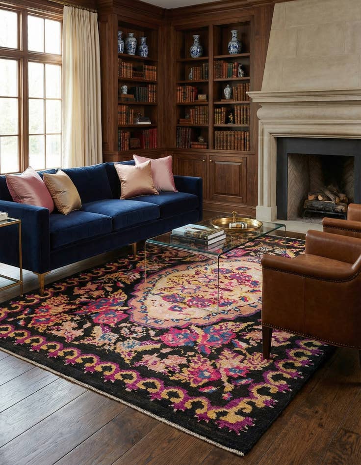 Detail image of 6' 4 x 9' 7  Hand Knotted Darya Rug