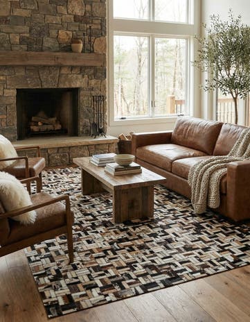 5' 2 x 8' 1 Cowhide - Patchwork Rug