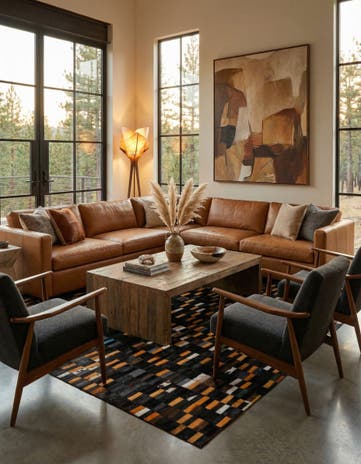 5' 3 x 8' Cowhide - Patchwork Rug