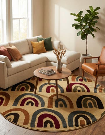 7' x 7' Cafe Round Rug