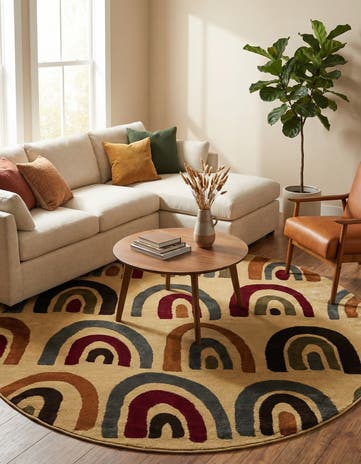 7' x 7' Cafe Round Rug