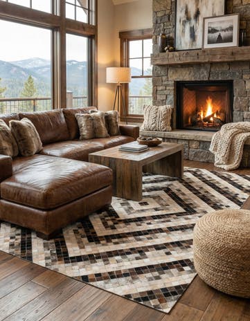 5' x 8' Cowhide Stocks Rug