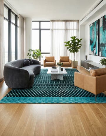 6' 6 x 10' Hand Knotted Darya Wool Rug