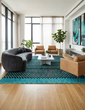 6' 6 x 10' Hand Knotted Darya Wool Rug