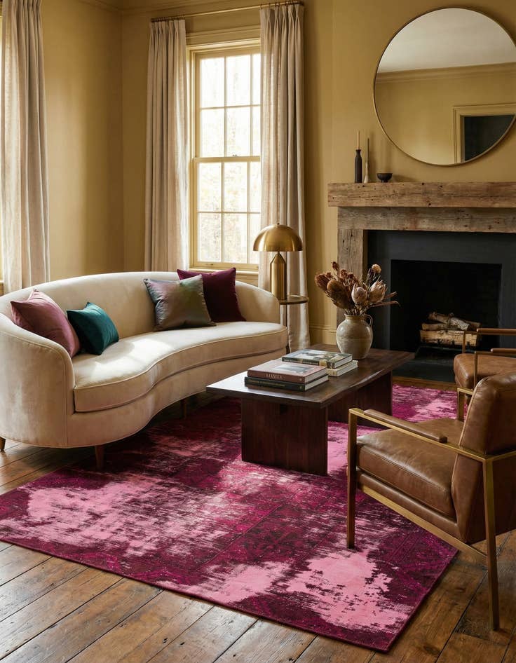 Detail image of 4' 7 x 7' 6  Hand Knotted Ultra Vintage Persian Wool Rug