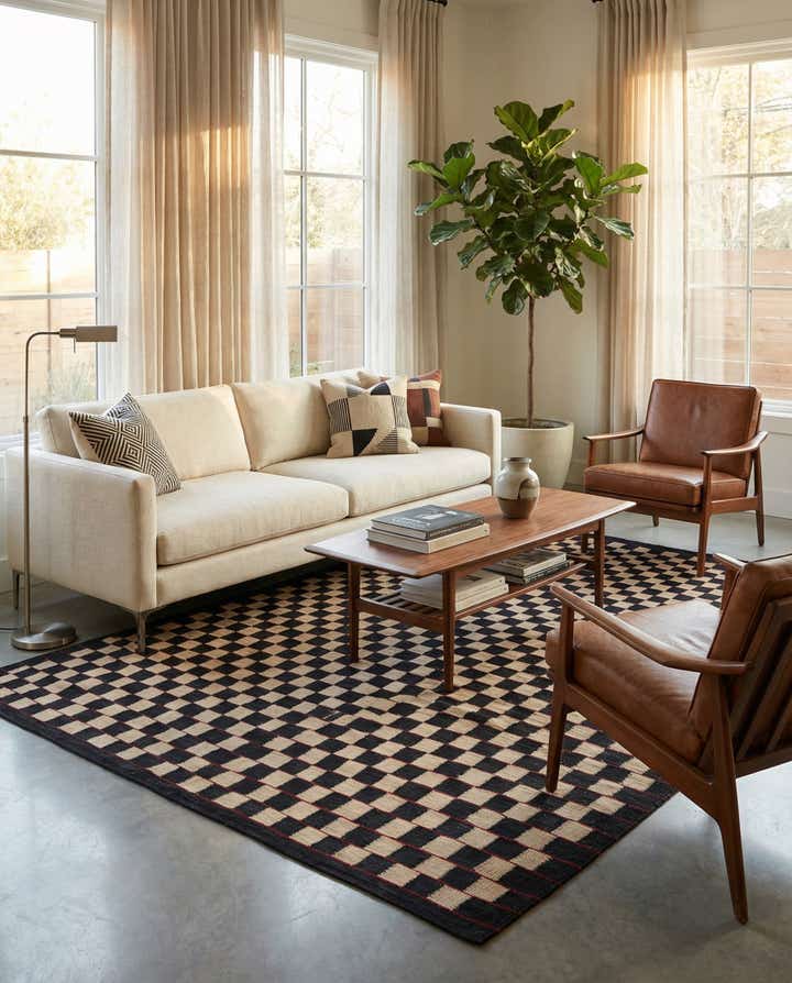 6' 8 x 9' 6 Hand Woven Kilim Modern Wool Rug