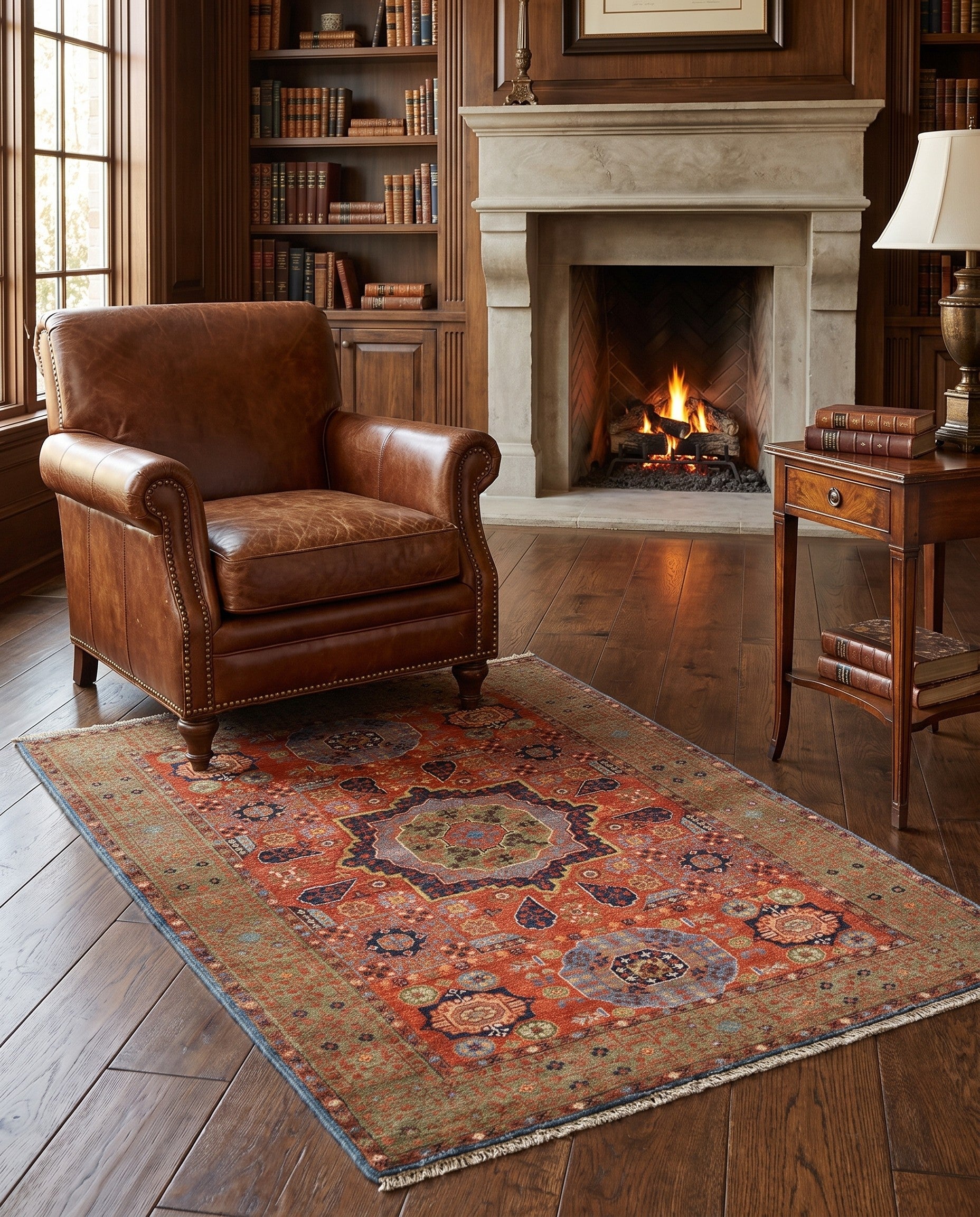 3' 7 x 5' Hand Knotted Mamluk Ziegler Rug