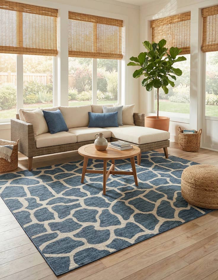 Detail image of 7' 10 x 11'  Washable Safari Indoor / Outdoor Rug