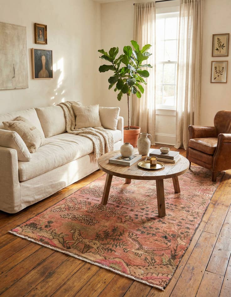 Detail image of 3' 4 x 6' 2  Hand Knotted Ultra Vintage Persian Wool Rug