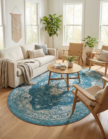 Navy Blue Stockholm Oval Rug