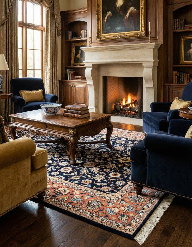 Detail image of 6' 4 x 8' 4 Kashan Wool Rug