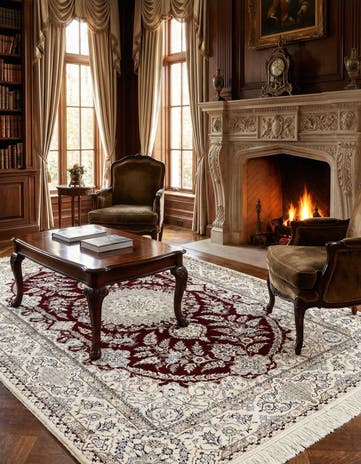 4' 11 x 7' 7 Hand Knotted Nain Rug