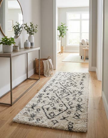 2' 7 x 10' Moroccan Shag Runner Rug