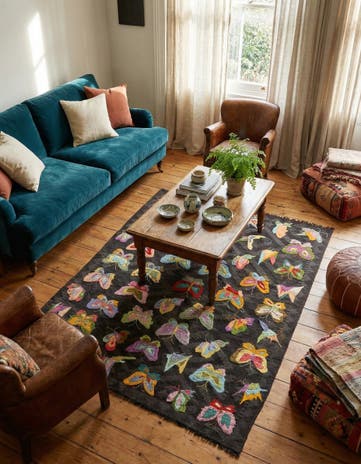 5' x 6' 4 Hand Woven Kilim Suzani Wool Rug