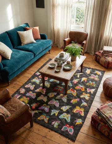 5' x 6' 4 Hand Woven Kilim Suzani Wool Rug