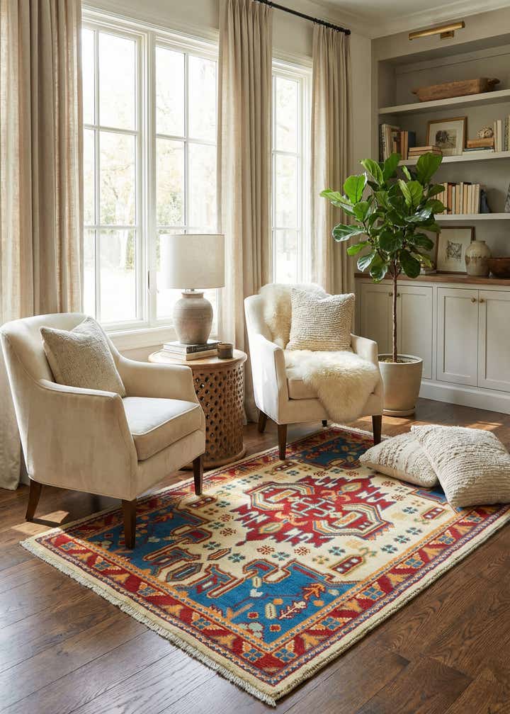 3' 4 x 4' 10 Hand Knotted Balouch Rug