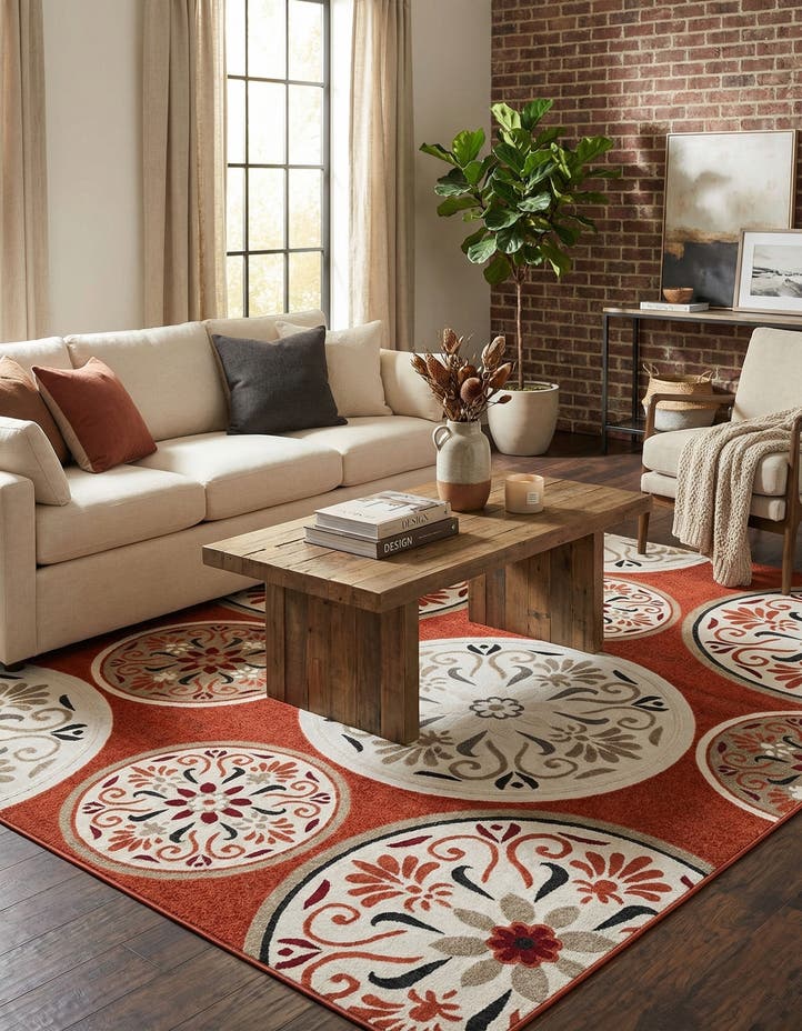10' x 13' 1 Easy-Clean Modern Indoor / Outdoor...
