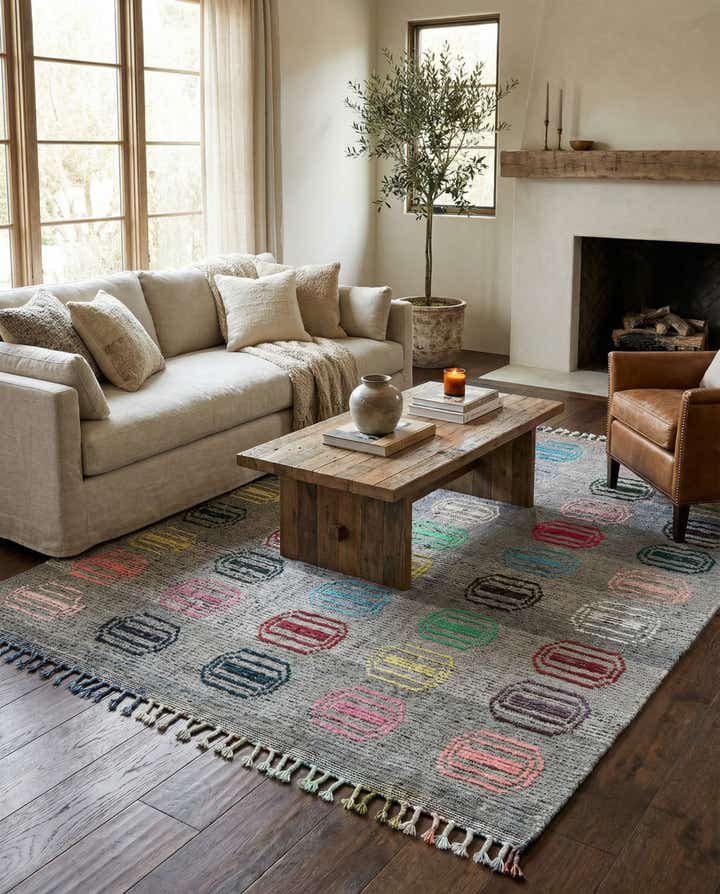 7' 9 x 10' 3 Hand Knotted Moroccan Wool Rug
