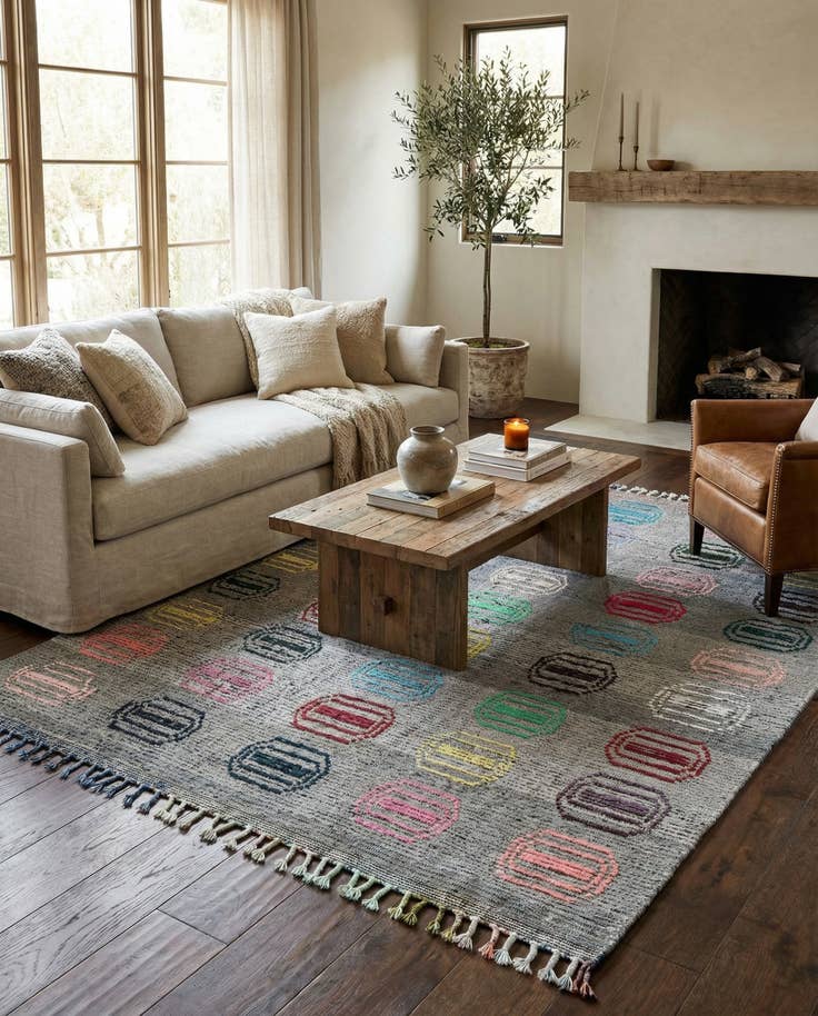 Detail image of 7' 9 x 10' 3 Hand Knotted Moroccan Wool Rug