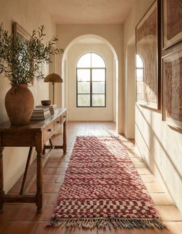 3' 4 x 7' 8 Hand Knotted Moroccan Wool Runner Rug
