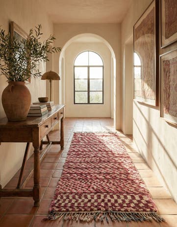 3' 4 x 7' 8 Hand Knotted Moroccan Wool Runner Rug