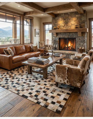5' x 7' 11 Cowhide - Patchwork Rug