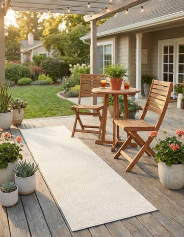 Beige Easy-Clean Sabrina Soto Indoor / Outdoor Runner Rug