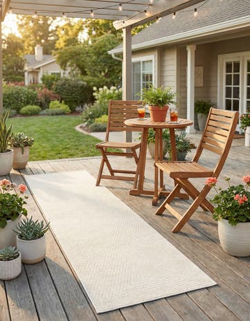 Beige Easy-Clean Sabrina Soto Indoor / Outdoor Runner Rug