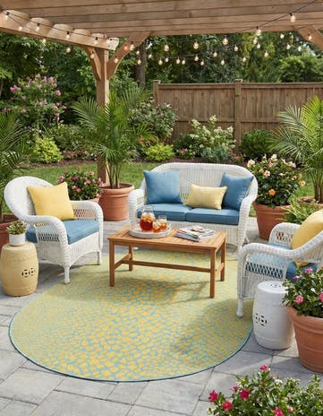 5' 3 x 8' Easy-Clean Jill Zarin Cape Town Indoor / Outdoor Oval Rug