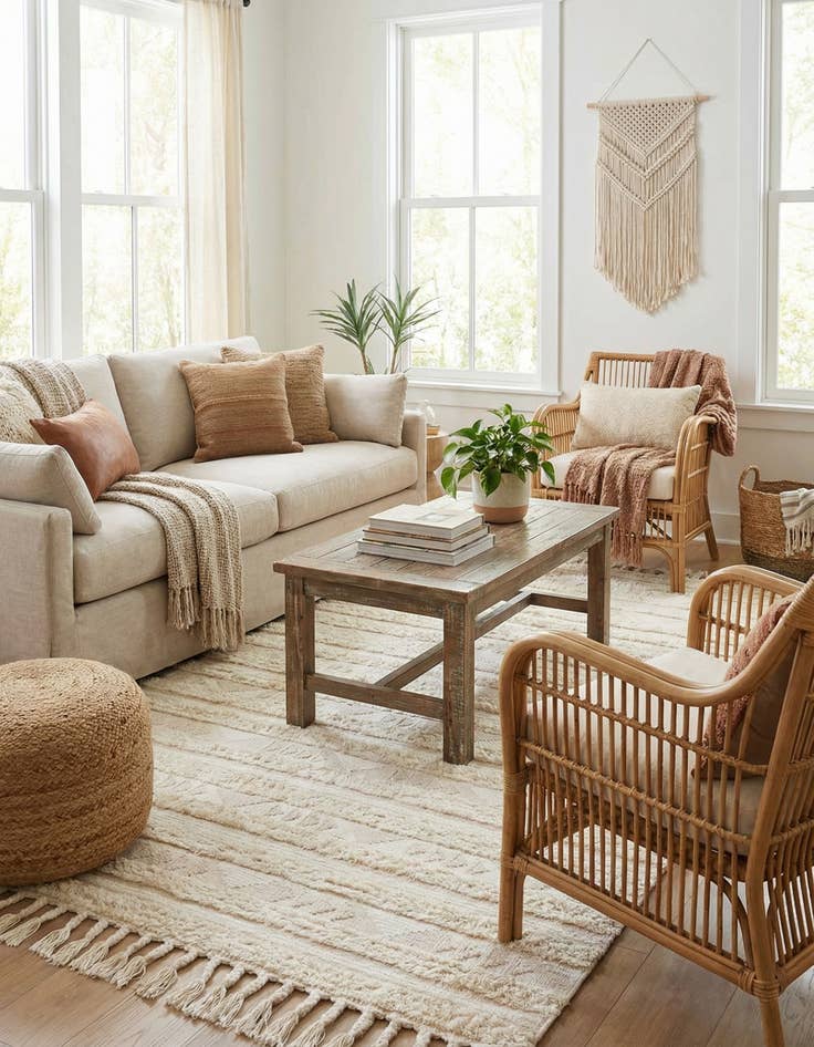 Detail image of  6' 1 x 9'  Hand Woven Arizona Wool Rug