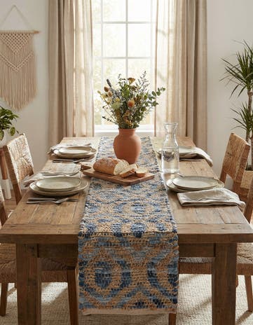 1' 2 x 10' Hand Woven Chindi Jute Table Runner Rug