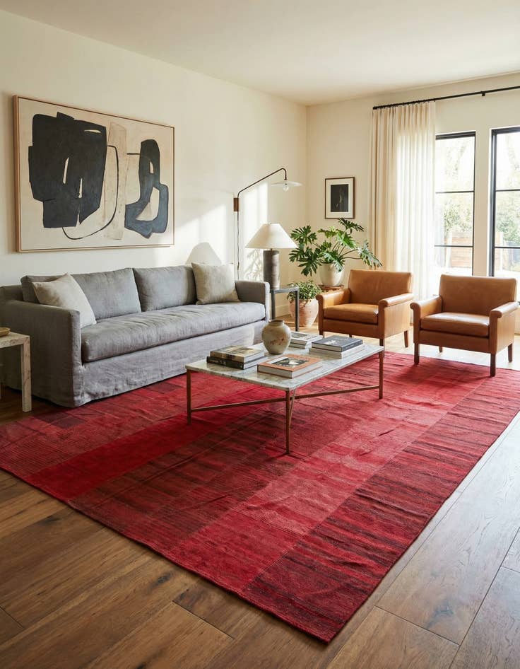 Detail image of 10' x 12' 1  Hand Woven Kilim Modern Wool Rug